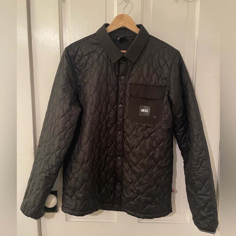 picture organic Snow jacket Black primaloft button up shacket Men’s Medium Puffy